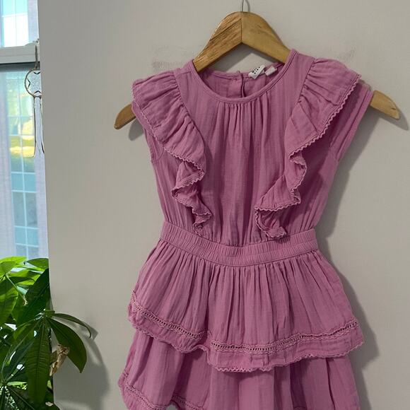 Gap Girl's Purple Ruffle Mini Dress Size Small - Picture 2 of 6